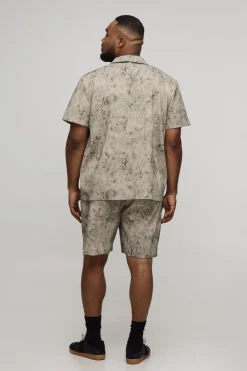 boohooMAN Chemise À Coupe Regular Effet Délavé Bleach Texturée Plus<Homme Tout Afficher|Ensembles Grandes Tailles
