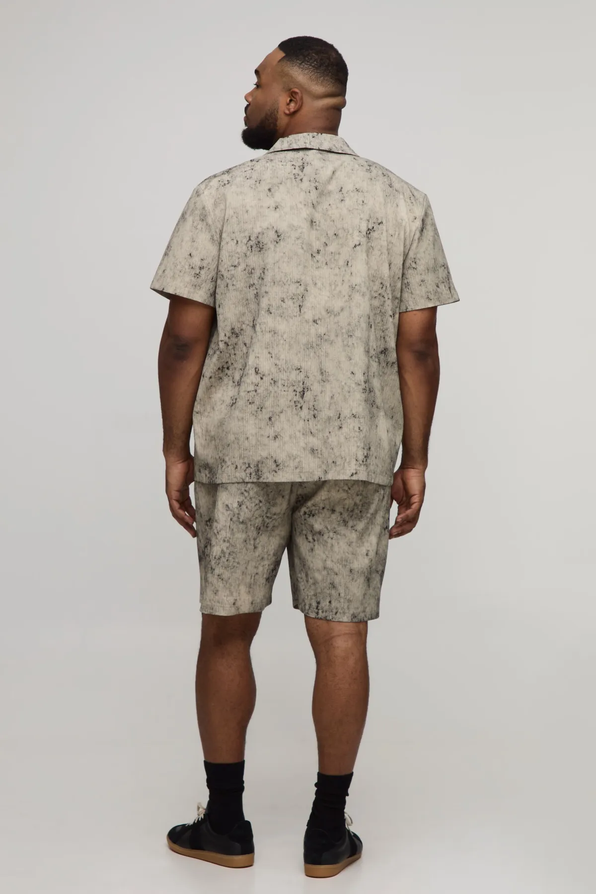 boohooMAN Chemise À Coupe Regular Effet Délavé Bleach Texturée Plus<Homme Tout Afficher|Ensembles Grandes Tailles