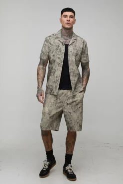 boohooMAN Chemise Coupe Regular À Texture Délavée Effet Bleach Pour Homme Grand<Homme Tout Afficher|Chemises Tall