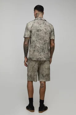 boohooMAN Chemise Coupe Regular À Texture Délavée Effet Bleach Pour Homme Grand<Homme Tout Afficher|Chemises Tall