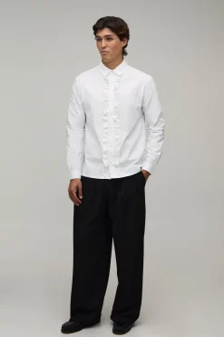 Chemise Coupe Regular À Volants Sur Le Devant
