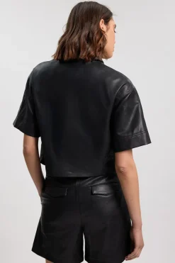 Chemise Courte Boxy En Synthétiquecuir