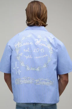 boohooMAN Chemise Courte Oversize À Imprimé Graffiti Et Manches Courtes<Homme Chemises