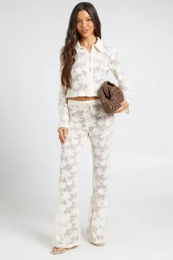 Chemise Crochet À Motif Fleuri