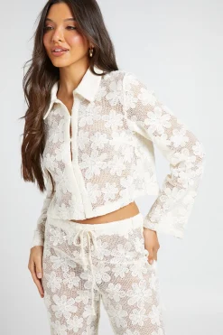 Chemise Crochet À Motif Fleuri