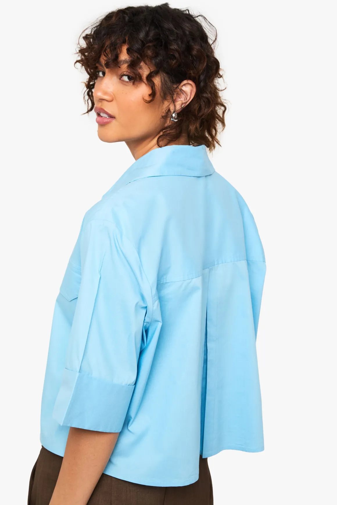 Chemise crop en coton