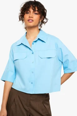 Chemise crop en coton