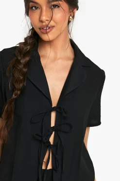 Chemise Crop à l'Allure de Lin