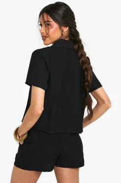 Chemise Crop à l'Allure de Lin