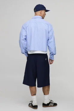 Chemise Crop Oversize À Rayures