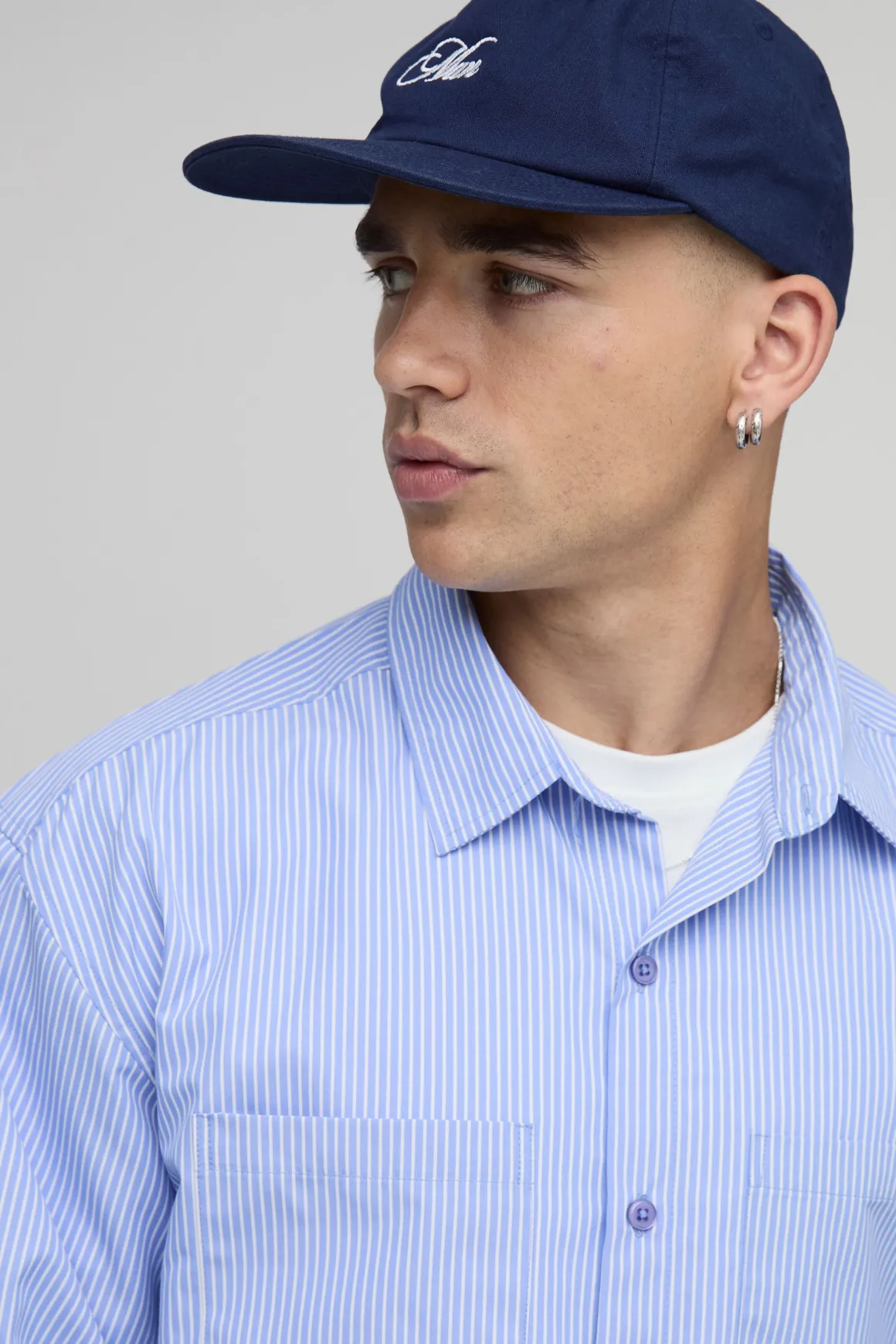 Chemise Crop Oversize À Rayures