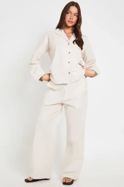 Chemise Décontractée À Manches Longues En Mélange De Lin