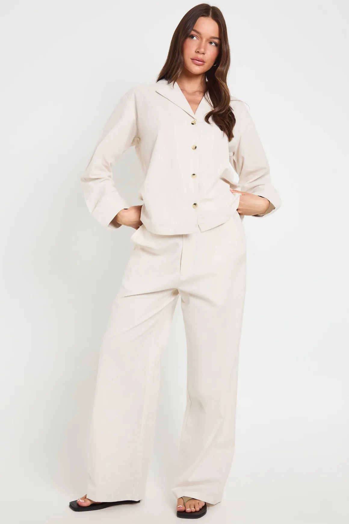 Chemise Décontractée À Manches Longues En Mélange De Lin