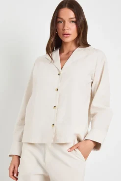Chemise Décontractée À Manches Longues En Mélange De Lin