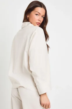 Chemise Décontractée À Manches Longues En Mélange De Lin