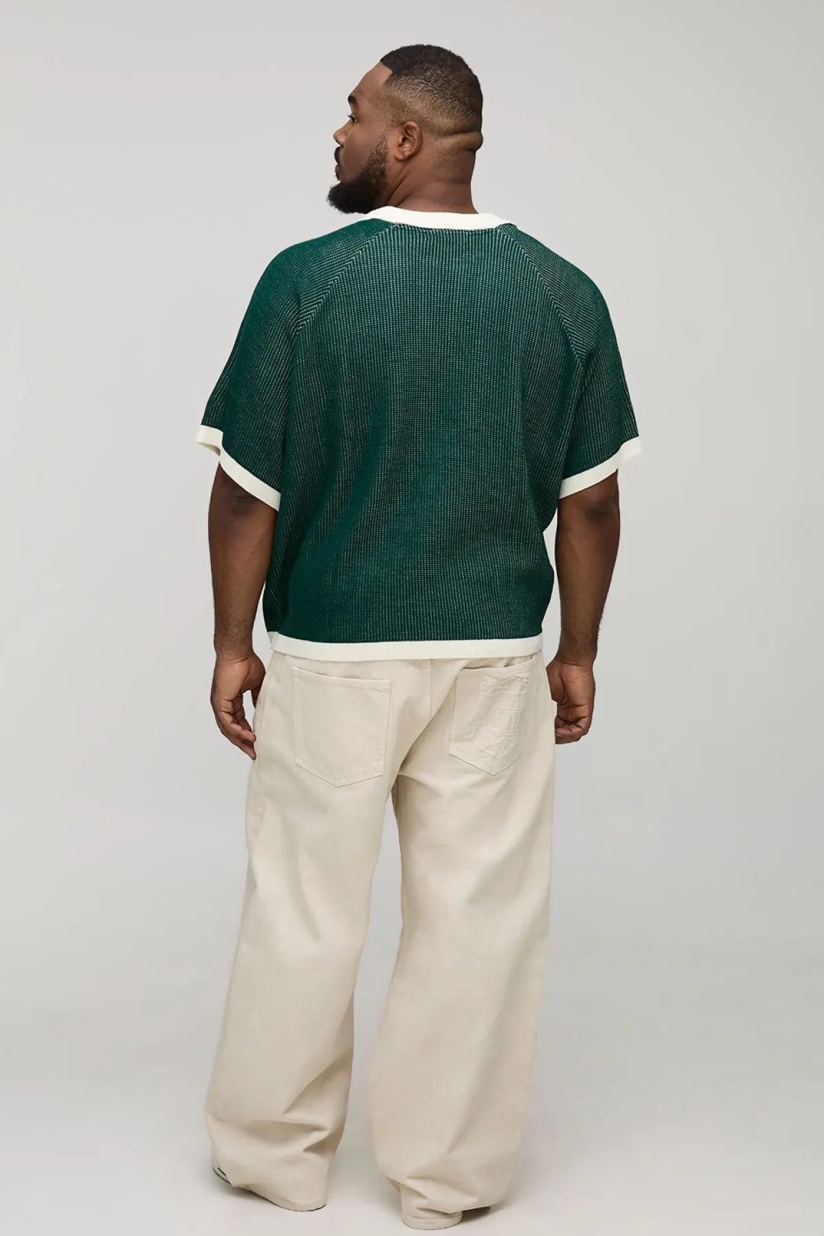 boohooMAN Chemise de football en maille tricotée, surdimensionnée, au style boxy et brodée<Homme Polos|Tout Afficher