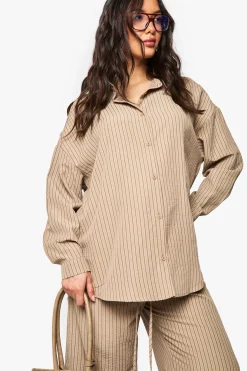 CHEMISE DE MATERNITÉ À RAYURES ET EFFET FROISSÉ