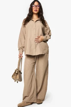 CHEMISE DE MATERNITÉ À RAYURES ET EFFET FROISSÉ