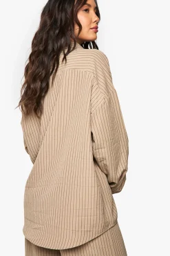 CHEMISE DE MATERNITÉ À RAYURES ET EFFET FROISSÉ