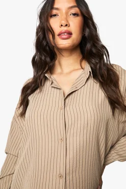 CHEMISE DE MATERNITÉ À RAYURES ET EFFET FROISSÉ