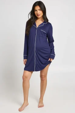 boohoo Chemise De Nuit De Maternité Avec Détail De Passepoil<Femme Pyjamas