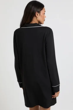 Chemise de nuit de maternité avec détail en passepoil
