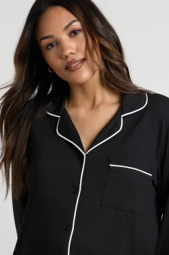 Chemise de nuit de maternité avec détail en passepoil