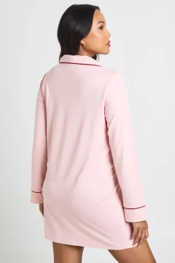 Chemise De Nuit De Maternité À Détails Passepoilés