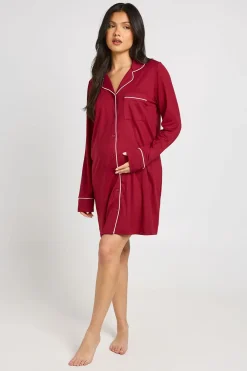 Chemise De Nuit De Maternité À Détails Passepoilés
