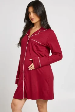 Chemise De Nuit De Maternité À Détails Passepoilés