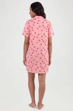 Chemise De Nuit De Maternité À Imprimé Cœurs