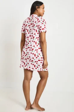boohoo Chemise De Nuit De Maternité À Imprimé Cerises<Femme Pyjamas
