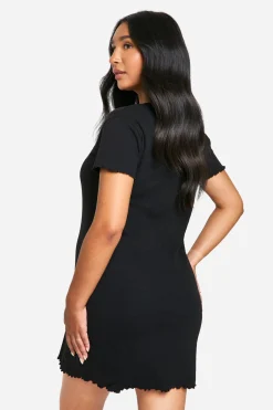 boohoo Chemise de nuit maternité à côtes et boutonnée<Femme Pyjamas