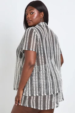 boohoo Chemise De Plage En Crochet Grande Taille<Femme Tenues De Plage