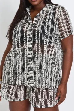 boohoo Chemise De Plage En Crochet Grande Taille<Femme Tenues De Plage