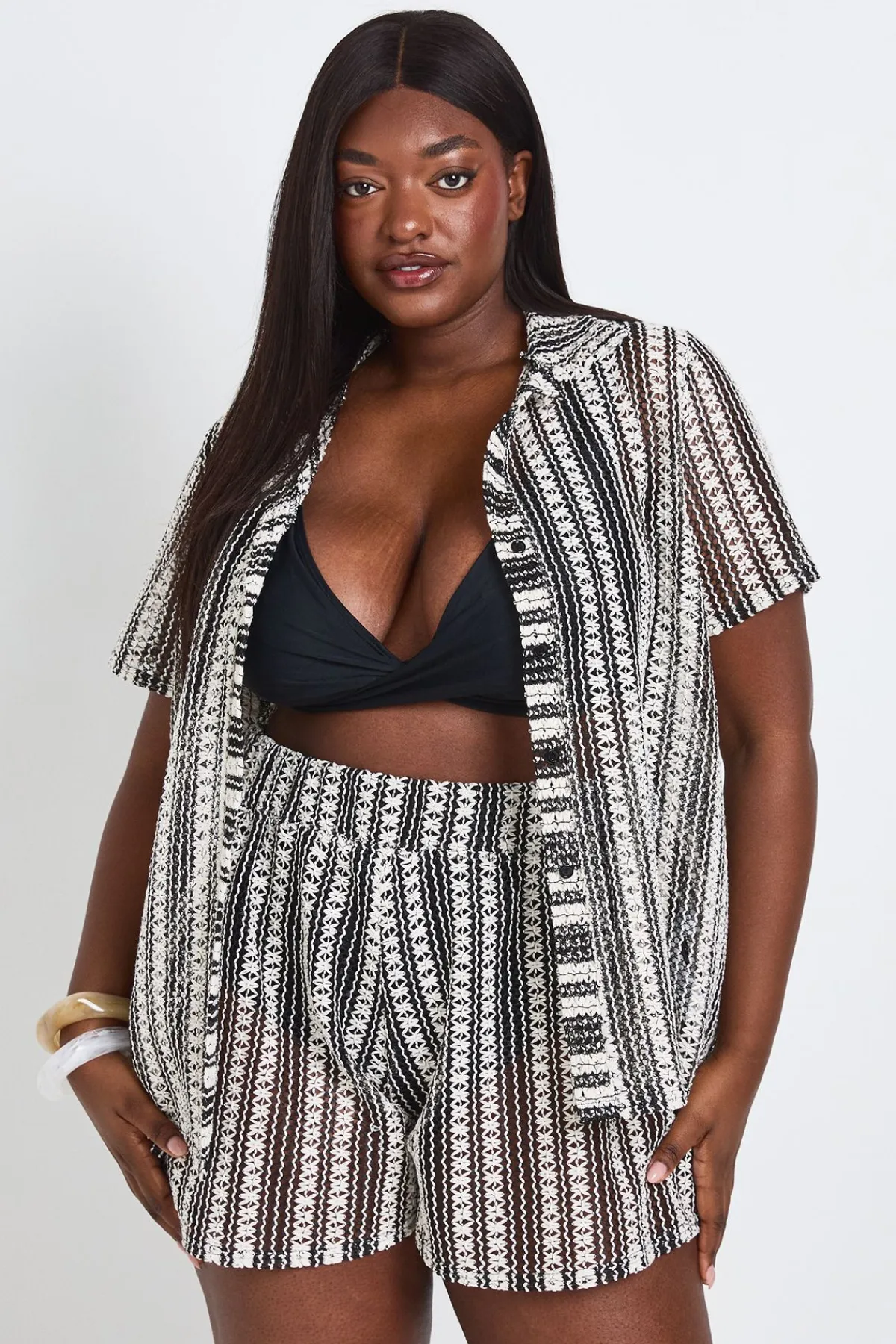 boohoo Chemise De Plage En Crochet Grande Taille<Femme Tenues De Plage