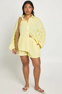 boohoo Chemise De Plage En Gaze De Coton Grande Taille<Femme Tenues De Plage