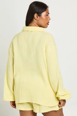 boohoo Chemise De Plage En Gaze De Coton Grande Taille<Femme Tenues De Plage