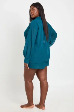 boohoo Chemise De Plage En Mousseline Grande Taille<Femme Tenues De Plage