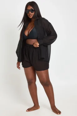 boohoo Chemise De Plage En Mousseline Grande Taille<Femme Tenues De Plage