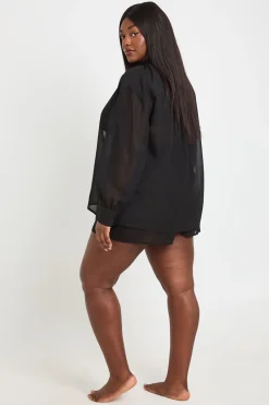 boohoo Chemise De Plage En Mousseline Grande Taille<Femme Tenues De Plage