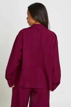 Chemise De Plage À Manches Longues Effet Lin