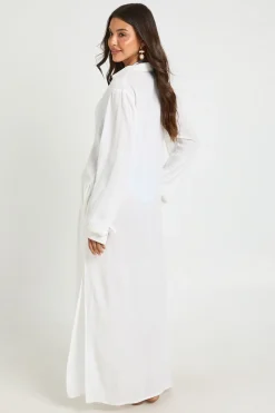 Chemise De Plage Maxi En Gaze De Coton