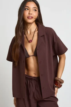 Chemise De Plage Texturée À Manches Courtes Coupe Ample Essentials
