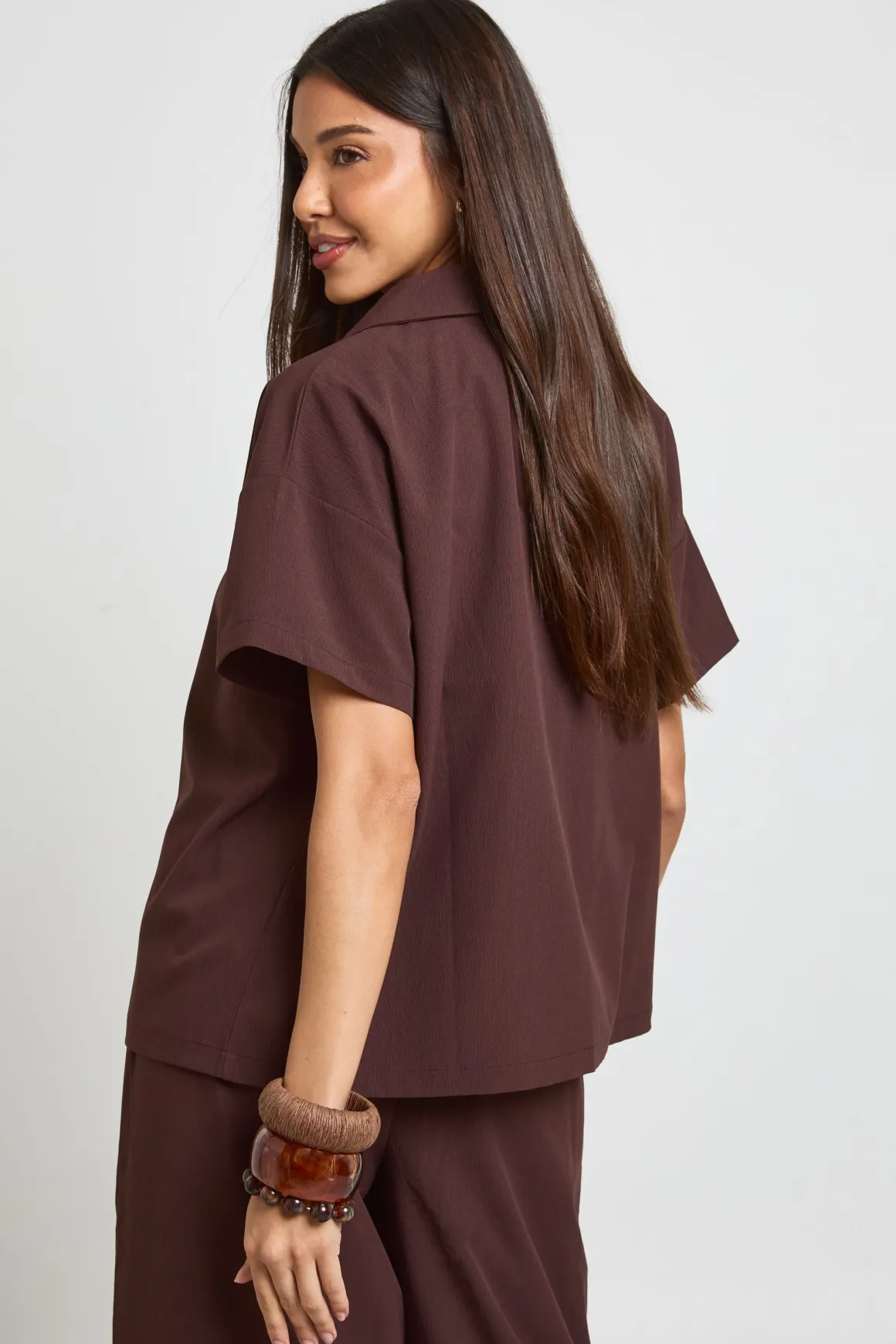 Chemise De Plage Texturée À Manches Courtes Coupe Ample Essentials
