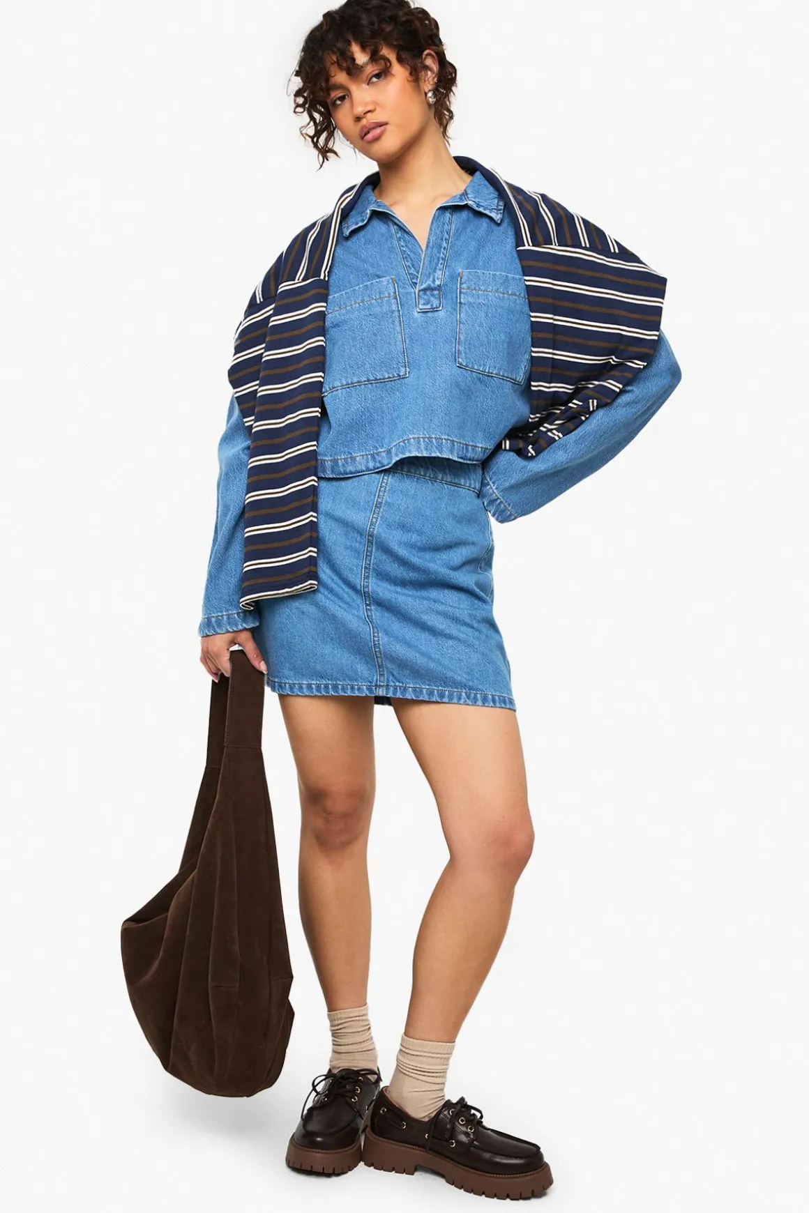 Chemise de rugby en denim à col