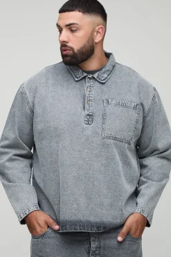 Chemise de rugby oversize Acid Wash Plus
