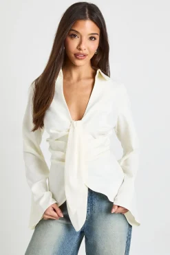boohoo Chemise Drapée Cintrée<Femme Tops