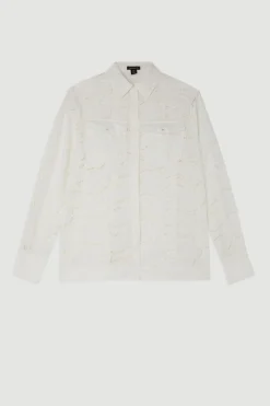 KarenMillen Chemise en coton ajouré tissé<Femme Tops