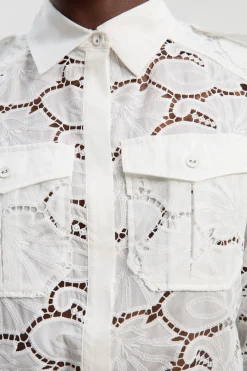 KarenMillen Chemise en coton ajouré tissé<Femme Tops